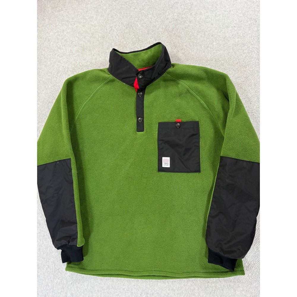 Topo Designs Polartec Fleece VISTA Light Weight Pullover (Men's Large)‎ Green